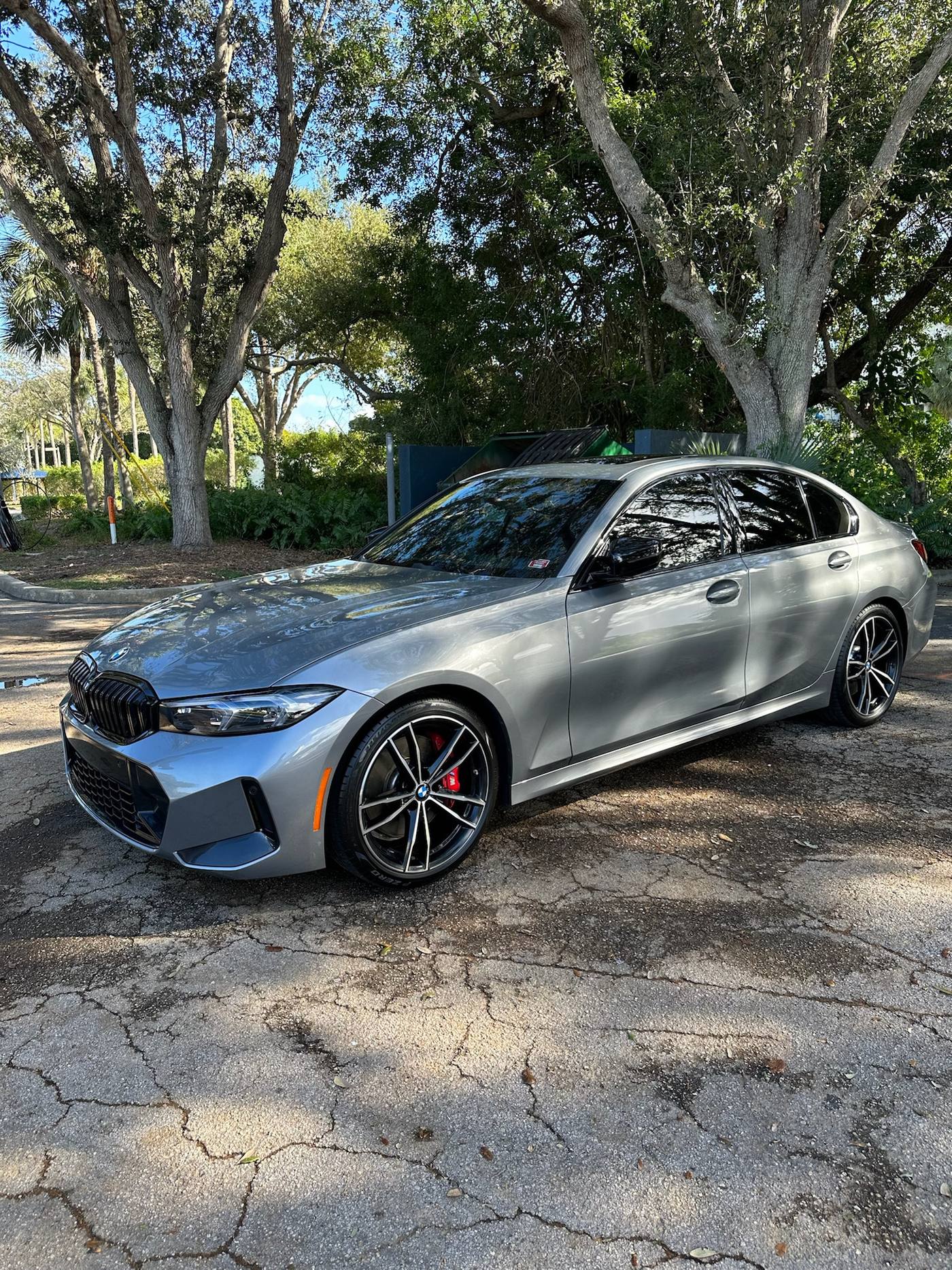 Silver BMW 3 Series after full mobile detail