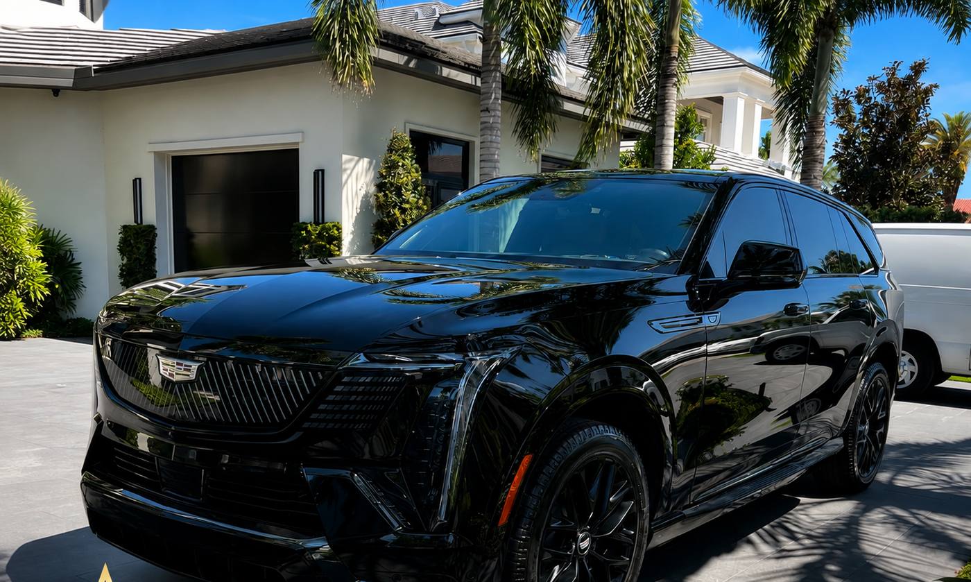 Black Cadillac Escalade after full mobile detail