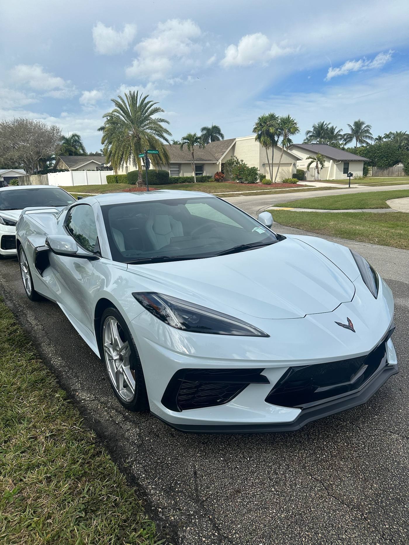 White Chevrolet Corvette C8 after full mobile detail
