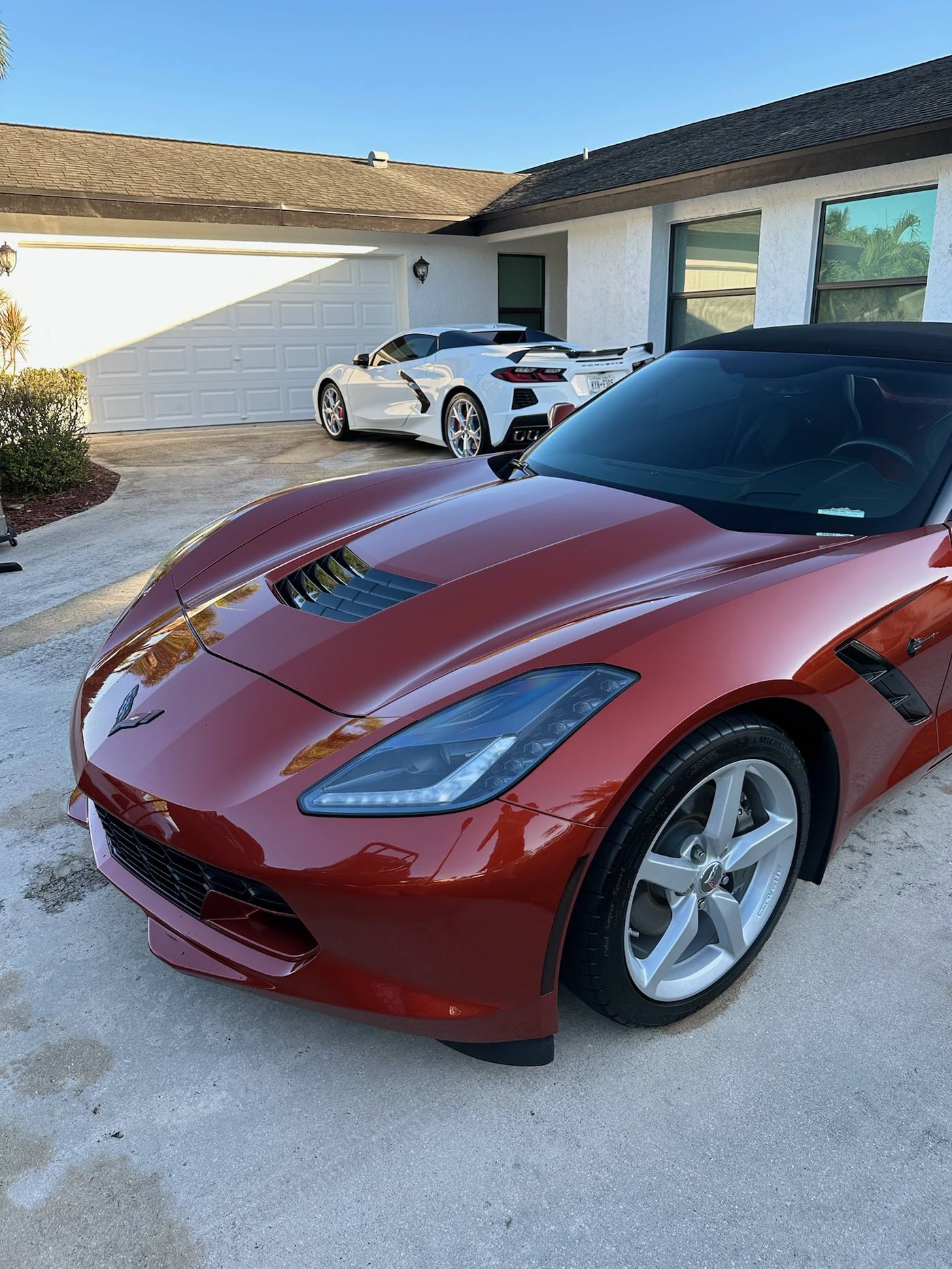 Copper red Chevrolet Corvette Stingray after full mobile detail