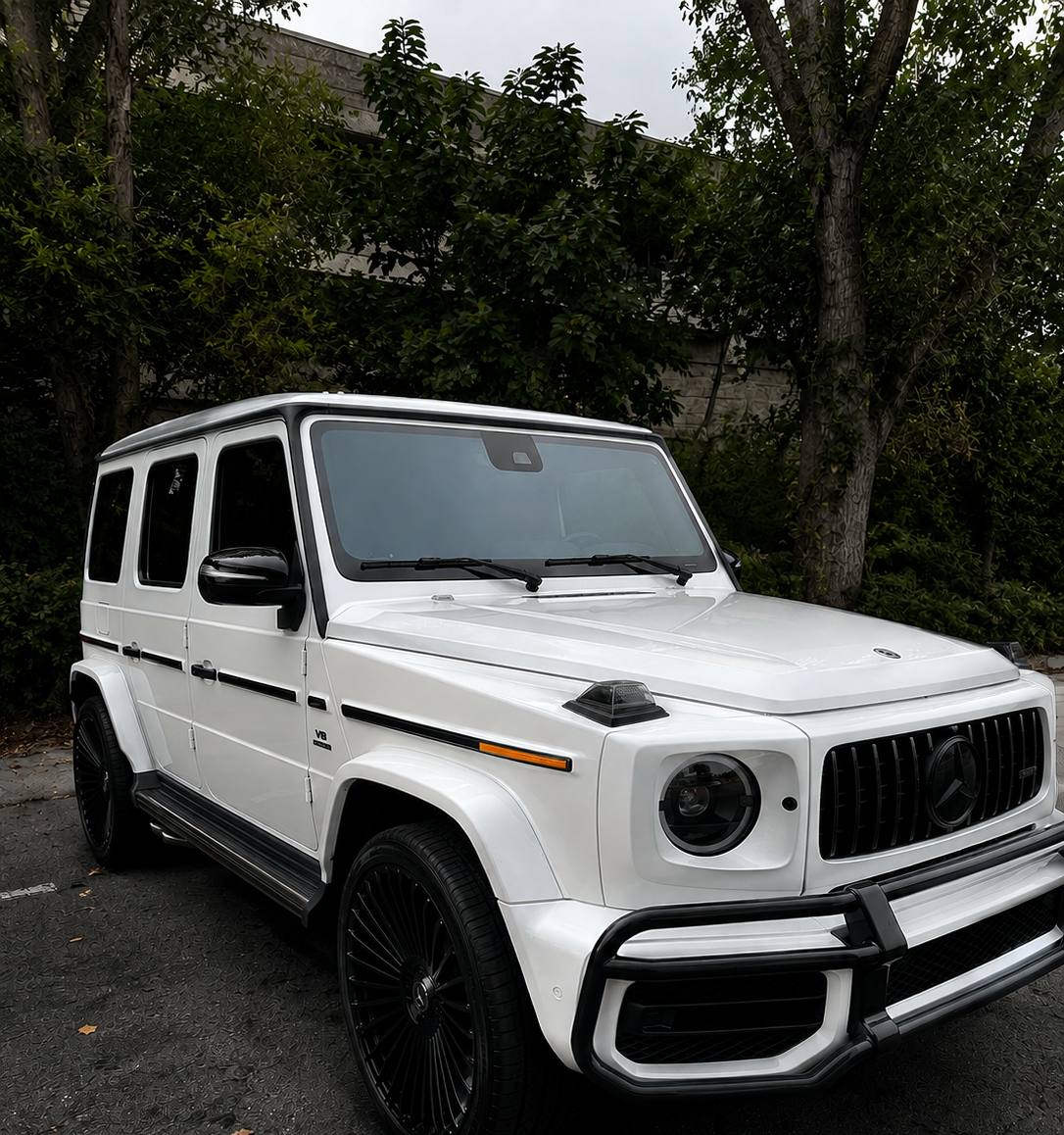 White Mercedes-AMG G-Wagon after full mobile detail