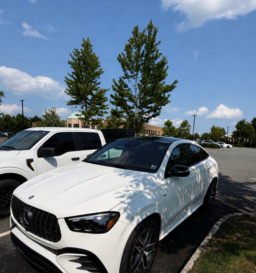 White Mercedes-AMG GLE Coupe after full mobile detail