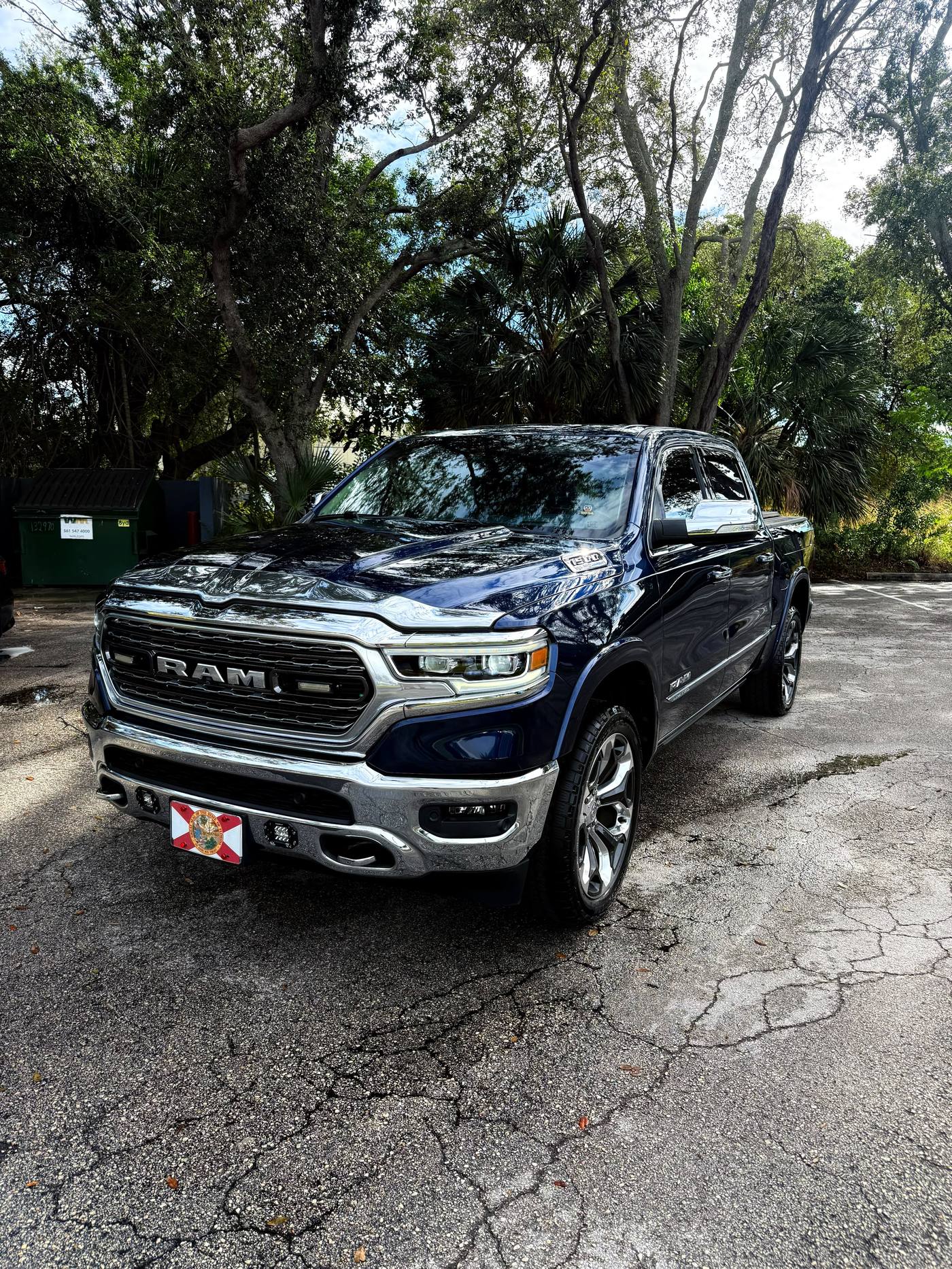 Dark blue Ram 1500 Laramie after full mobile detail