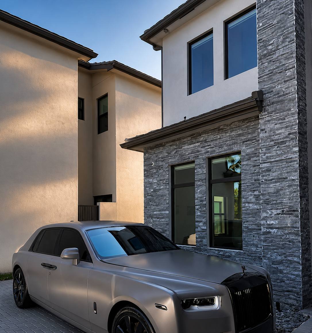 Matte silver Rolls-Royce Phantom after full mobile detail